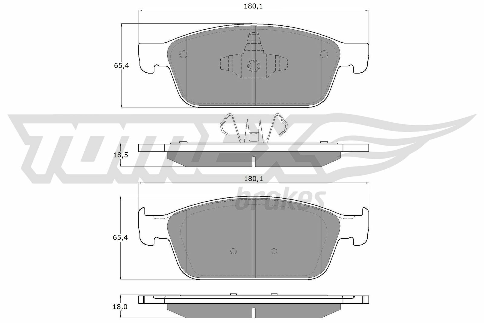 Sada brzdových destiček, kotoučová brzda TOMEX Brakes